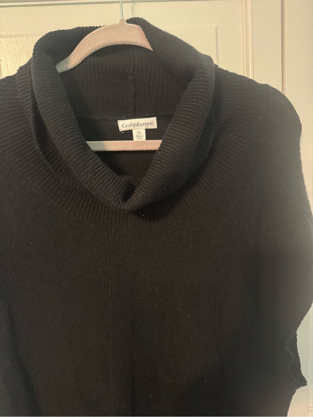 Croft & Barrow Black Cowl Neck Sweater Tunic — Size XL, Short Sleeve - Picture 2 of 10